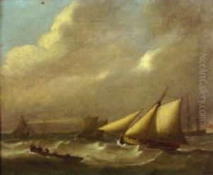 Shipping Offshore At Yarmouth by Thomas Luny