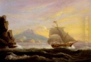 An Italian Polacca Off North Africa by Thomas Luny