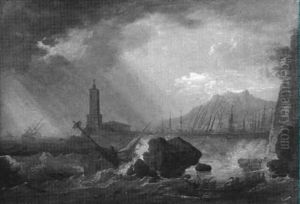 Harbour Scene In A Storm Harbour Scene In A Storm