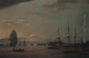 A Frigate At Anchor In Greenwich Reach Off Deptford A Frigate At Anchor In Greenwich Reach Off Deptford
