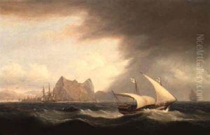 Gibraltar From The Southeast With A British Man Of War And A Xebec