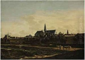 A View Of Haarlem From The Northwest Corner With The Kruispoort Andst. Bavo's Cathedral Beyond
