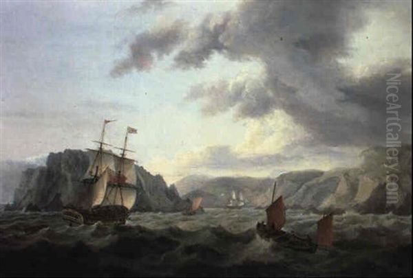 Merchant Brig, A Pilot Cutter And A Lugger Entering The Port Of Crookhaven - view 1