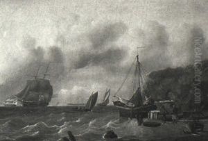 Busy Coastal Scene by Thomas Luny