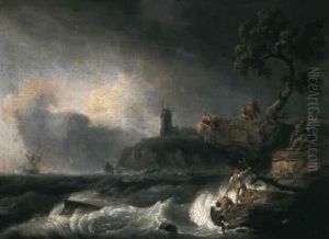 Kustlandskap Med Skeppsbrutna by Thomas Luny