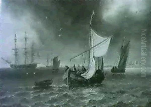 Fishing Vessels And Other Shipping Off A Coast - view 1