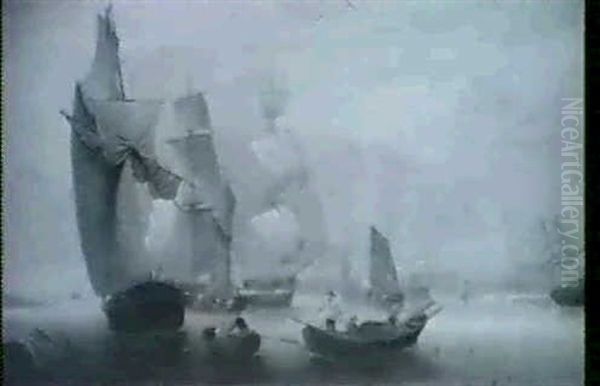 Fishing Boats And Sailing Vessels In An Estuary - view 1