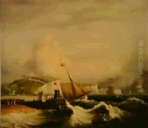 A Cutter And Other Shipping Off Dover by Thomas Luny