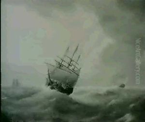 Heavy Weather, Close Reefed by Thomas Luny