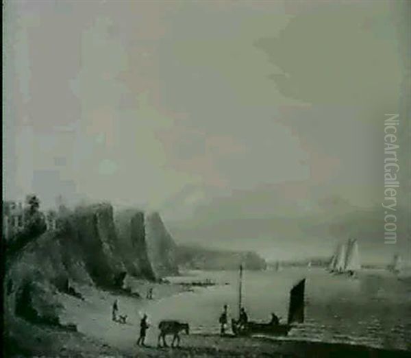 A Cutter Off Dawlish, On The River Teign, With Figures On The Beach - view 1