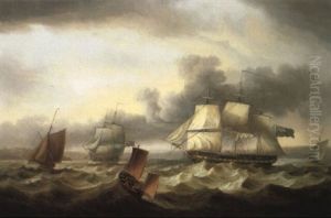 Frigates With Other Coastal Vessels Off Plymouth by Thomas Luny