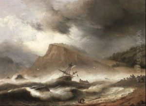 The Wreck Of The Bien Heureux Off Teignmouth, Devon by Thomas Luny