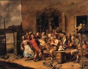 Peasants Merrymaking In A Farmyard