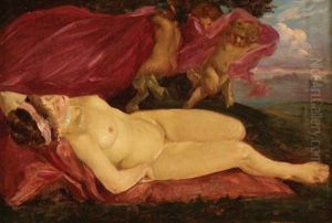 Antiope Reclining With Jupiter And Cupid by Andre Pierre Lupiac