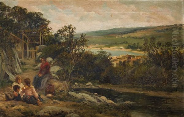 Paisaje Con Figuras Y Paisaje, Quizas, De La Sierra De Guadarrama (2 Works) - view 1