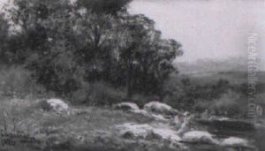 Lavanderas En El Rio by Jose Lupianez y Carrasco