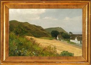 Overlooking A Summer Landscape Near Frederiksvaerk by Marie Antoinette Henriette Luplau