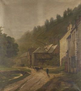 Le Retour Du Troupeau Au Village by Gerard Joseph Adrian van Luppen