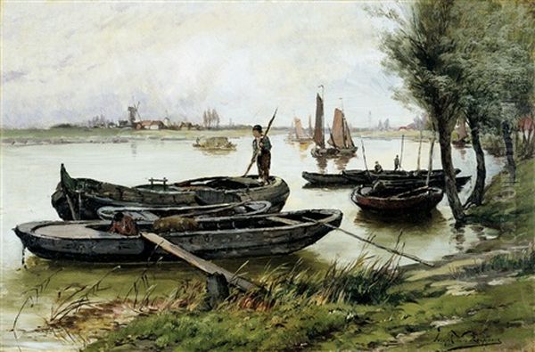 Boten Aan De Rivieroever - view 1
