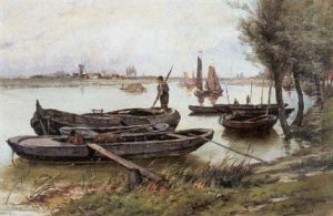 Boten Op De Schelde by Gerard Joseph Adrian van Luppen