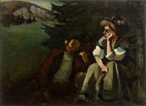 Paar Im Jura 1909 by Jean-Jacques Luscher