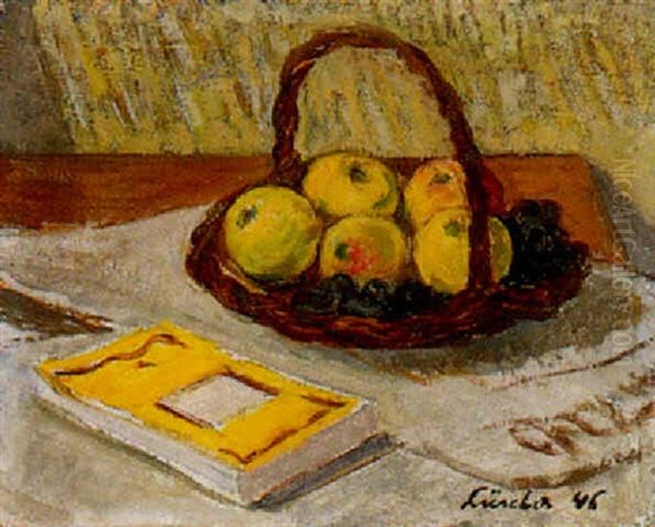Stilleben Mit Buch Und Fruchten - view 1