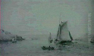 Shipping In The Hamoaze, Plymouth by Henry A. Luscombe