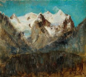 Wetterhorngruppe Vor Sonnenaufgang by Oscar Wilhelm Luethy