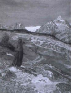 Walliser Berglandschaft by Oscar Wilhelm Luethy