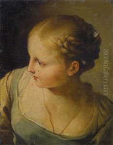 Portrait Of A Girl With Braided Hair by Benedetto Luti