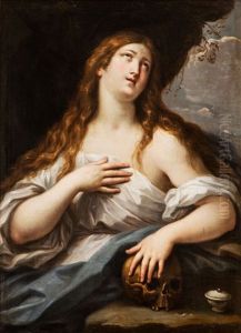 Maria Magdalena Mit Totenschadel Und Salbgefas by Benedetto Luti
