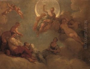 Personifications Of Diana, Goddess Of The Moon, Earth And Underworld by Benedetto Luti