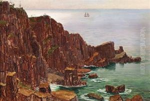 Rocky Coast From Maine, Usa by Mathias Jakob Frederik Luetken