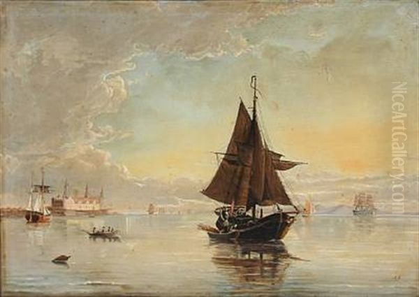 Sailing Ships With Kronborg Castle In The Background - view 1