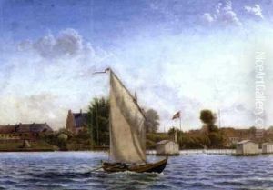 Behind The Sail by Mathias Jakob Frederik Luetken