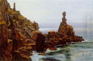 Klippeparti Fra Maine, Usa by Mathias Jakob Frederik Luetken
