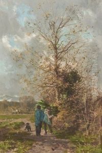 Herbstliche Landschaft Mit Bauern Herbstliche Landschaft Mit Bauern