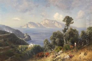 Italienische Kustenlandschaft Mit Blick Auf Capri by Ascan Lutteroth
