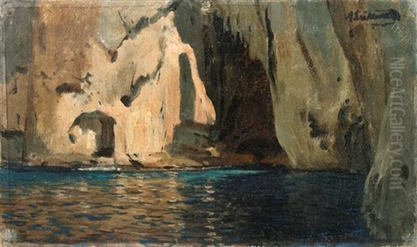 Einfahrt Zur Blauen Grotte Auf Capri - view 1