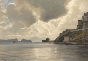 Kuste Beim Castello Di Baia Am Golf Von Pozzuoli by Ascan Lutteroth