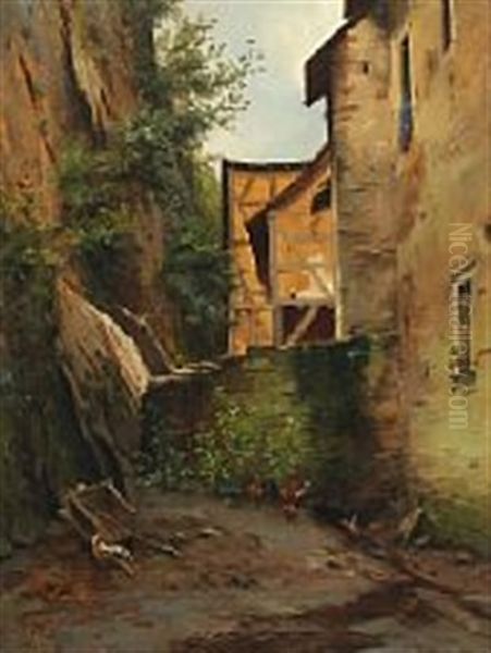Landscape With Houses And Hens - view 1