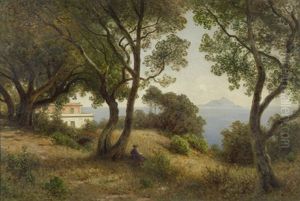 Blick Von Einer Anhohe Bei Porto D'anzio Nach Suden Auf Den Monte Circeo