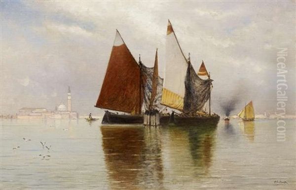 Sommertag In Der Lagune Vor Venedig. Links Die Isola Di San Giorgio Maggiore - view 1
