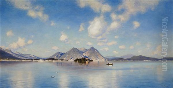Ruhiger Sommertag Am Lago Maggiore Mit Blick Auf Die Isola Bella - view 1