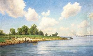 Kustenpartie Mit Personen Und Booten Auf Nes-sand Kustenpartie Mit Personen Und Booten Auf Nes-sand