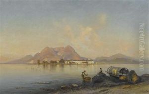 Oberitalienischer See Mit Insel by Ascan Lutteroth