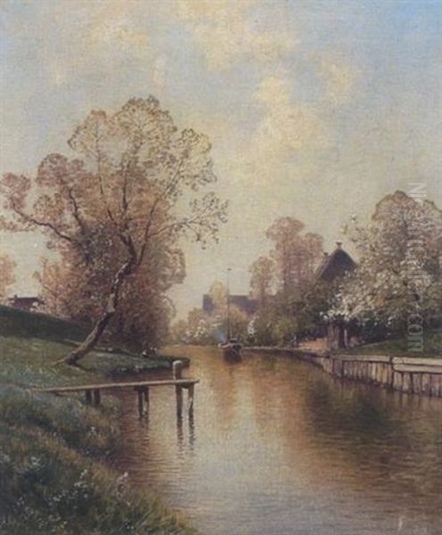 Fruhlingslandschaft Mit Kanal - view 1
