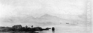 Figures In A Coastal Landscape by Ascan Lutteroth