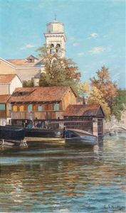 Blick Auf San Trovaso Und Die Bootswerft, Venedig, Dorsoduro Blick Auf San Trovaso Und Die Bootswerft, Venedig, Dorsoduro