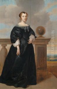 Bildnis Einer Dame In Schwarzem Kleid by Isaac Luttichuys